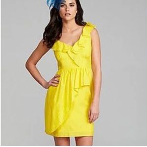 Gianni Bini Lucia Marigold Yellow Ruffle Dress